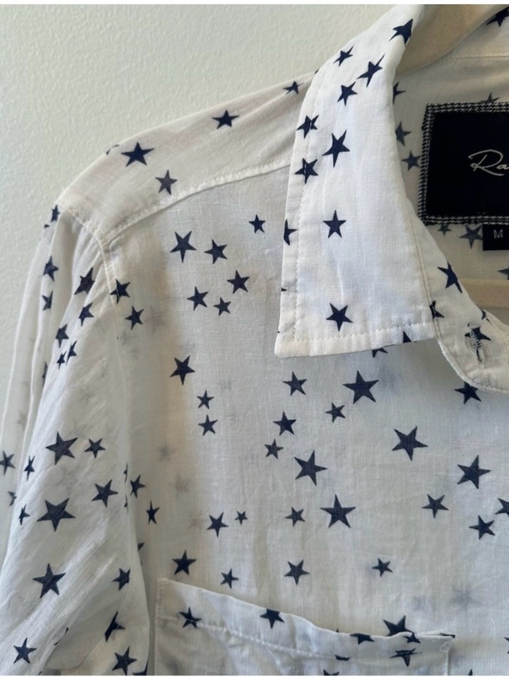 Rails $145 Stars ⭐️ linen/cotton button down shirt -Size M